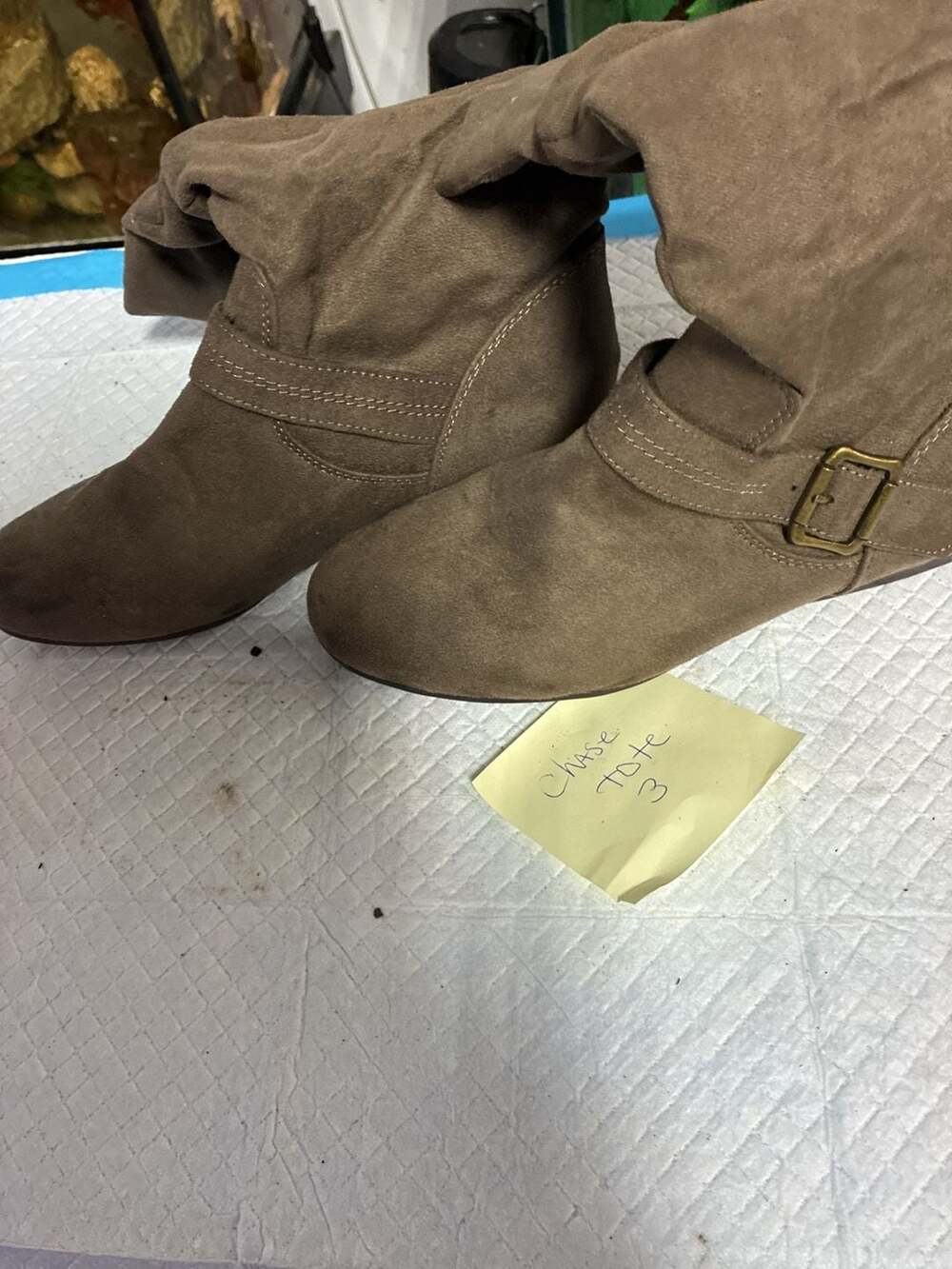 Austin Trading Co. Women's Brown Slouchy Mid-Calf Ankle Boots with Buckle